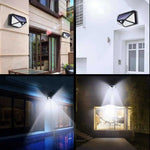 lampe solaire détecteur mouvement noir quadrillé moderne batterie panneau solaire capteur mouvementextérieur jardin rue