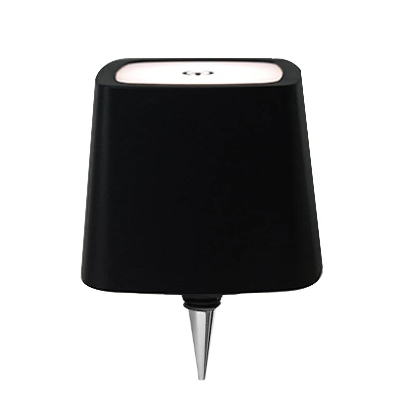 lampe table moderne bleu noir blanc rayures verticales abat jour base rechargeable led 5w