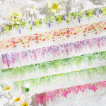 ruban adhésif décoratif floral romantique fleurs suspendues multicolore blanc rose violet vert rouge jaune