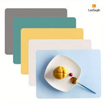 tapis table silicone antidérapant résistant taches moderne gris vert jaune blanc bleu clair opaques