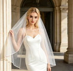 voile mariée classique blanc peigne coiffure mariage church garden simple adult female