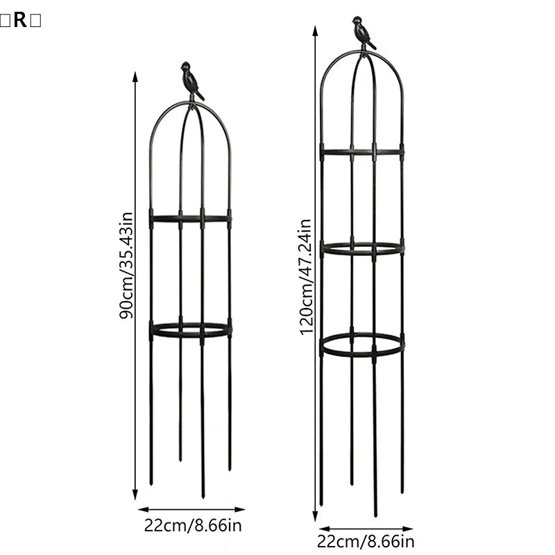 support plante grimpante cadre noir blanc moderne oiseau décoratif grille fixation plante tomates jardin