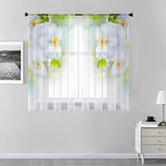 rideau blanc orchidées translucide moderne fenêtre tringle polyester chambre salon