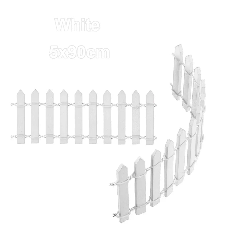 clôture miniature bois couleurs variées vert blanc jaune opaque moderne 3x90cm 5x90cm