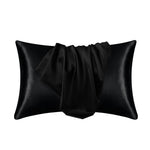 taies d'oreiller rectangulaires satinées polyester qualité supérieure beige doré rouge foncé blanc noir décoration