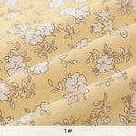tissu coton lin floral orange feuilles blancs vintage naturel 180x150cm 45x150cm 90x150cm résistance abrasion