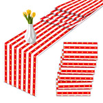 nappes jetables festives rayures rouge blanche étoiles dorées anniversaire carnaval cirque decoration table