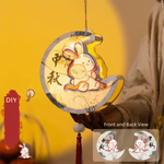 lampe décorative artisanale lapins dessins animés motifs floraux cordelette pompon opaques multicolores fête anniversaire
