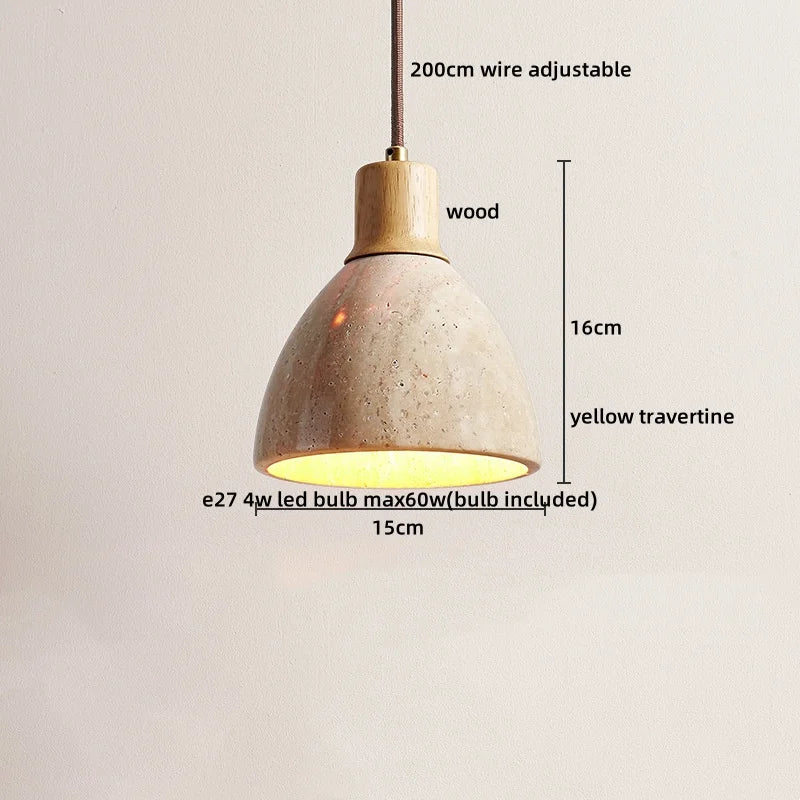 suspension lumineuse moderne pierre naturelle blanc brun lustre salon cuisine chambre minimaliste