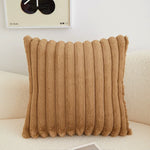 housses coussins décoratifs texturés moderne couleur noir orange beige jaune gris doux pelucheux salon
