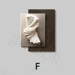tableau abstrait contemporain mural led blanc gris marron clair ondulé mat éclairage minimaliste chambre