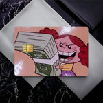 autocollants carte bancaire fille dessin animé argent waterproof résistant traces pièces