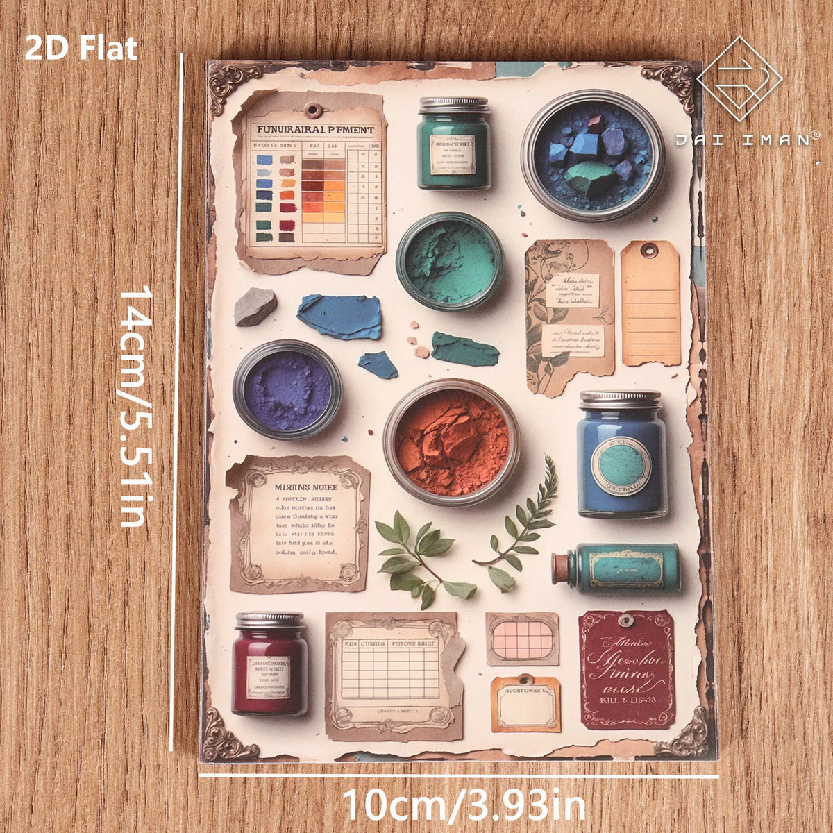 autocollants vintage multicolores floral adhésifs scrapbooking papier fleurs papillons étiquettes pinceaux peinture palette