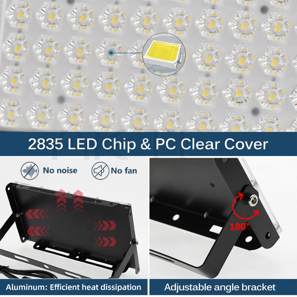 projecteur led noir moderne ip65 12v dc batterie cable clips 50w 3000k 6500k