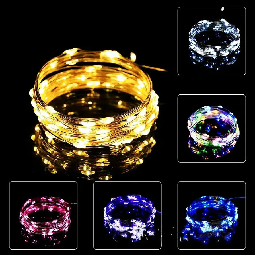 guirlande lumineuse dorée led usb flexible mariage anniversaire noël décoration adhésive moderne chambre fil