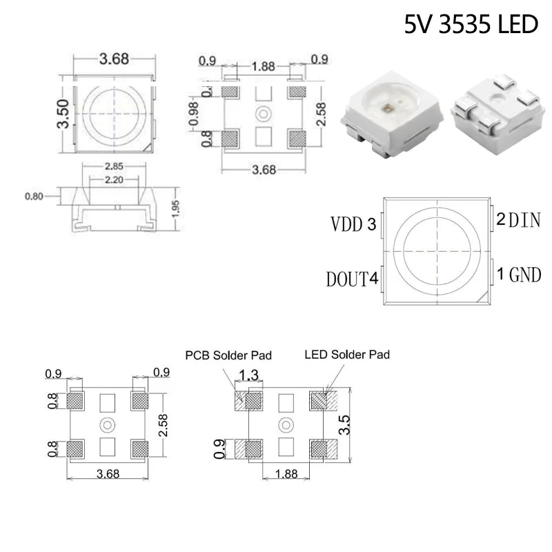diodes led blanc ws2812b 5v 3528 5050 adhésif électronique plat nouvelle qualité