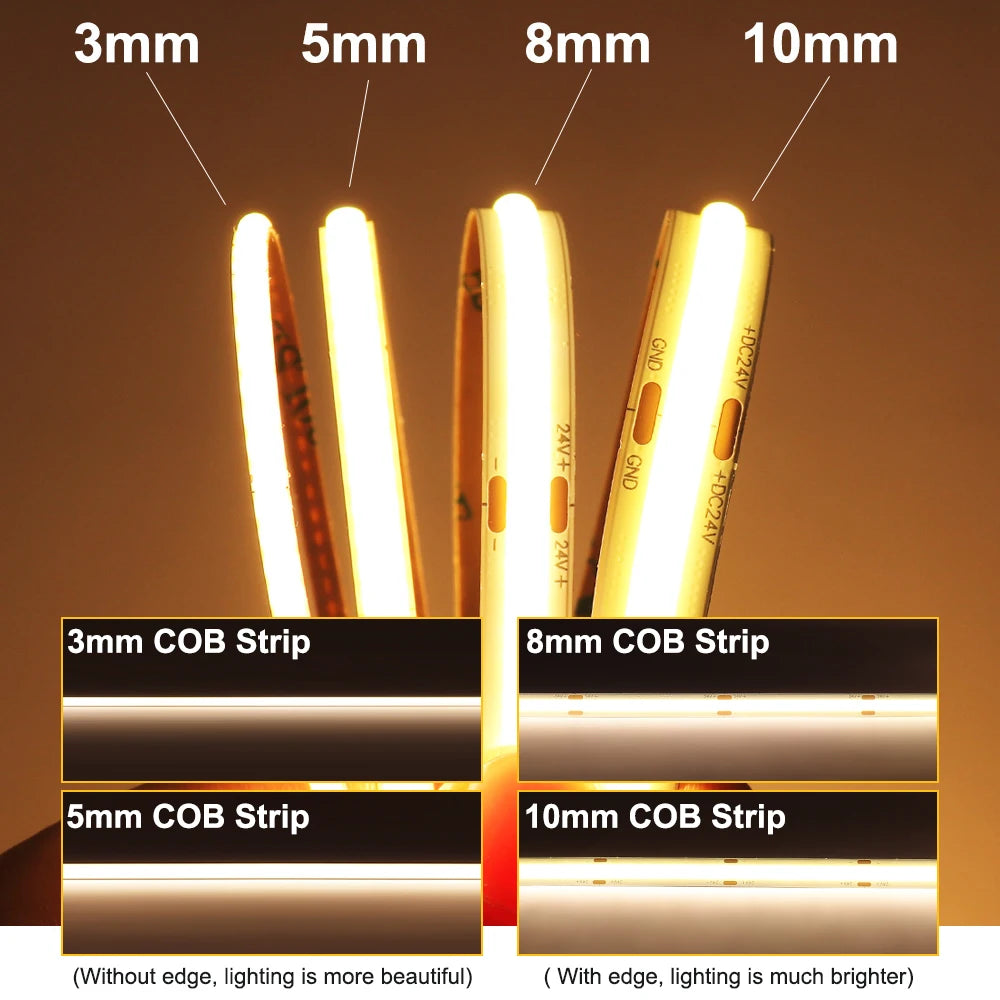 Bande LED COB dimmable pour éclairage d'ambiance