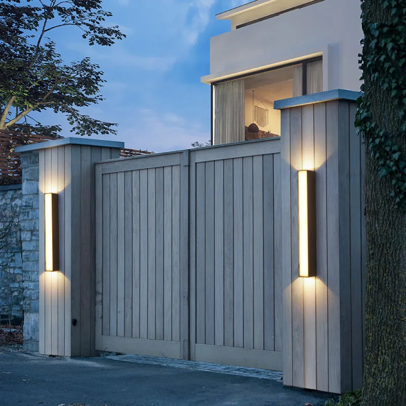 applique murale led moderne doré noir ip65 extérieur intérieur 249 2000 lumens 12 60cm