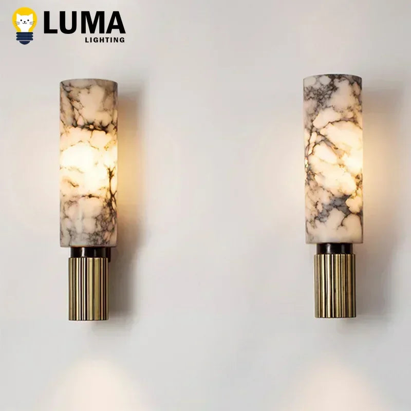 lampe murale moderne led marbre cuivre blanc gris noir clips