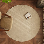tapis rond moderne géométrique polyester antidérapant 40cm 80cm 120cm beige clair doux salon chambre
