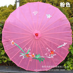 parapluie traditionnel fleurs peintes main rouge rose violet bleu orange jaune vert blanc