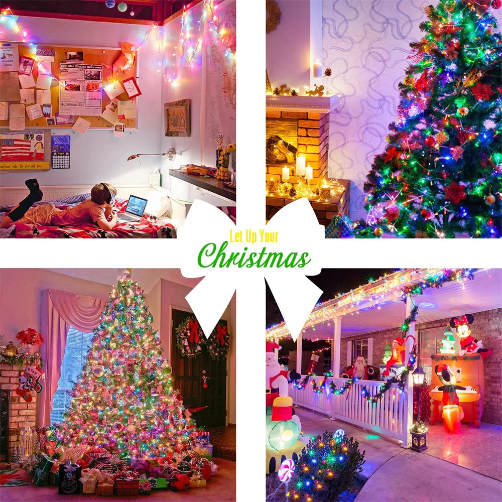 guirlande lumineuse led multicolore moderne décoration noël modes télécommande batterie aa festive salon