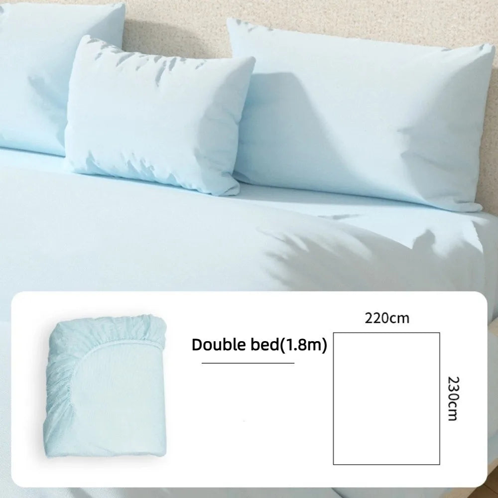 drap housse jetable uni lit simple double polyester coton opaque blanc rose vert bleu