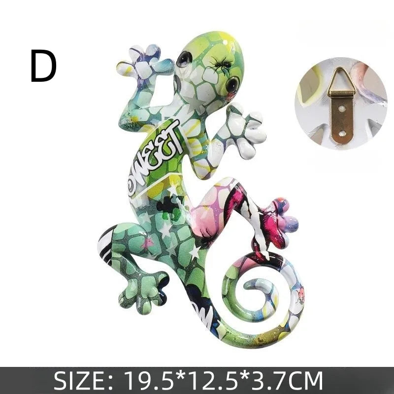 sculpture multicolore mosaïque art contemporain lézard opacité ornement intérieur résine