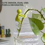 support plante hydroponique vert jaune personnage stylisé adhésif créatif intérieur fleuri ludique