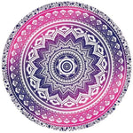 serviette plage ronde motif mandala boho chic coton polyester décorative grande plage été