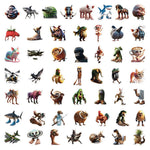 sticker animal multicolore cartoon adhésif dessin animé enfant jouet bagage téléphone guitare collectionnement set