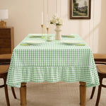nappe table carreaux vert blanc classique réutilisable machine 100x140cm cuisine mariage fête