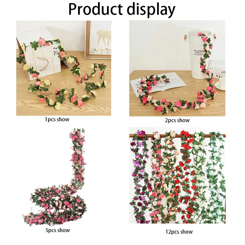 guirlande fleurs artificielles roses violet rose blanc rouge extérieur mariage romantique