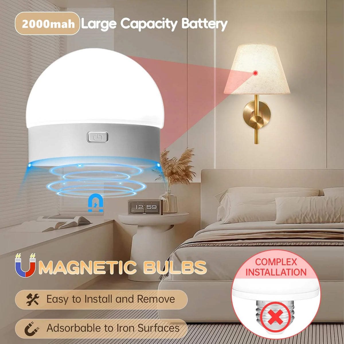 lampe murale rechargeable led couleurs rgb télécommande moderne minimaliste fixée mur