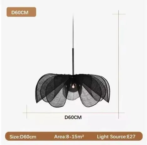 Suspension lumineuse tissu beige motif feuilles moderne opaque pendentif chambre salon étude
