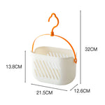 panier suspendu blanc perforations horizontales moderne crochet rangement salle bain cuisine chambre