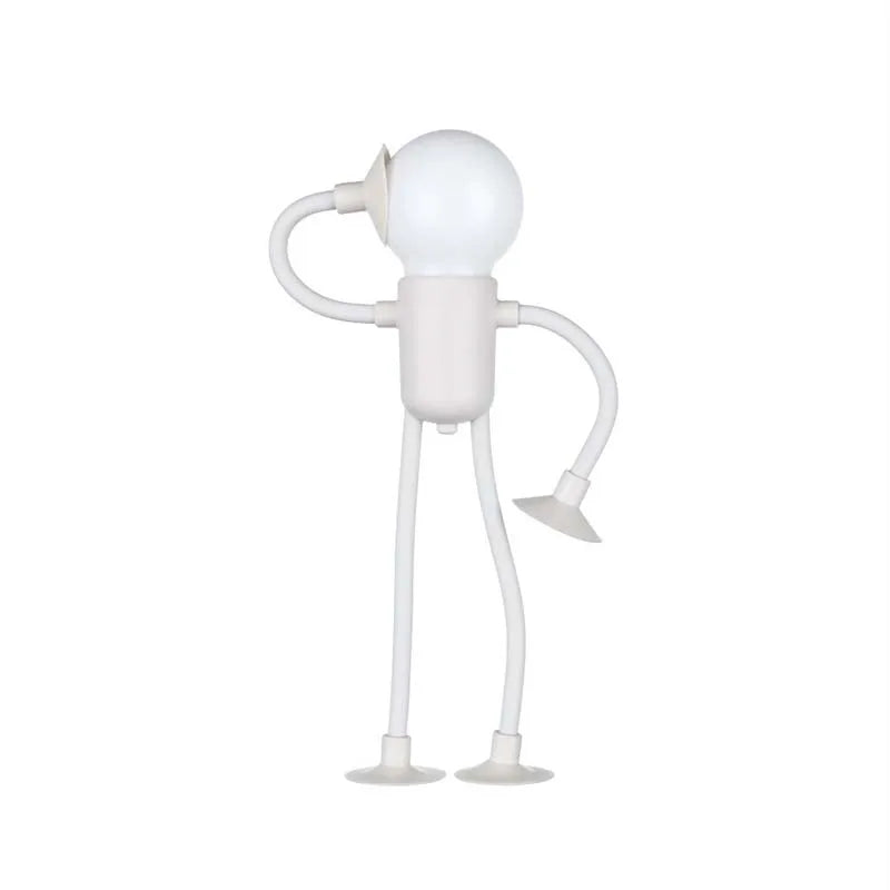lampe led portable veilleuse nuit personnage stylisé bras articulés rose pâle bleu clair moderne