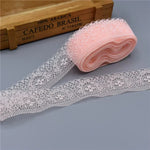 ruban dentelle noir blanc motif floral mariage décoration couture organza élégant transparent auto fixation
