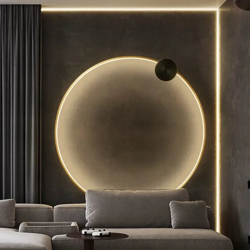 applique murale led or ronde moderne minimaliste adhésive 30cm tri couleur