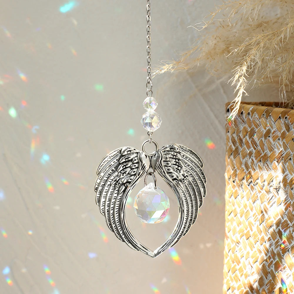 suspension décorative attrape soleil cristal lune soleil étoiles boho extérieur intérieur or transparent