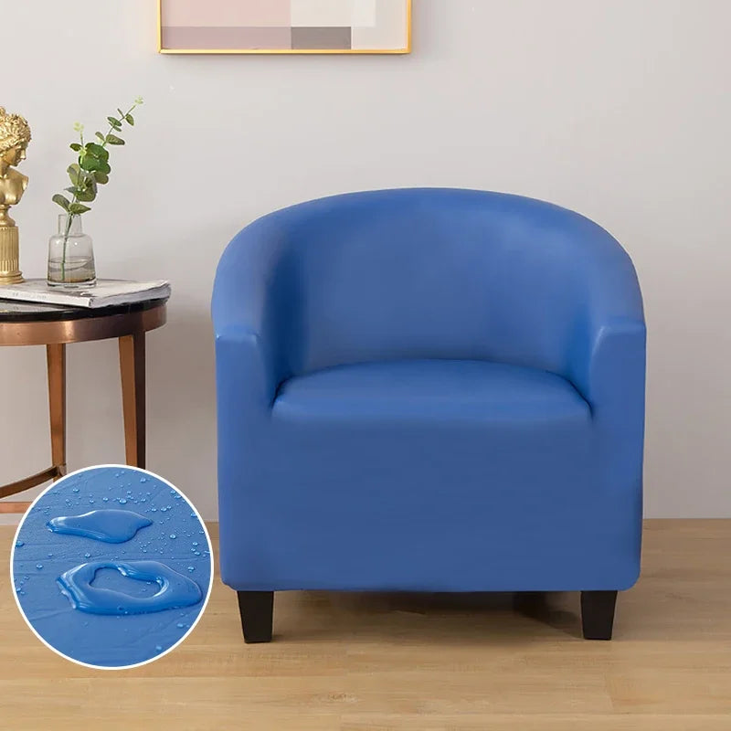 housse fauteuil moderne polyester bleu noir gris marron polaire lavable salon chambre uni