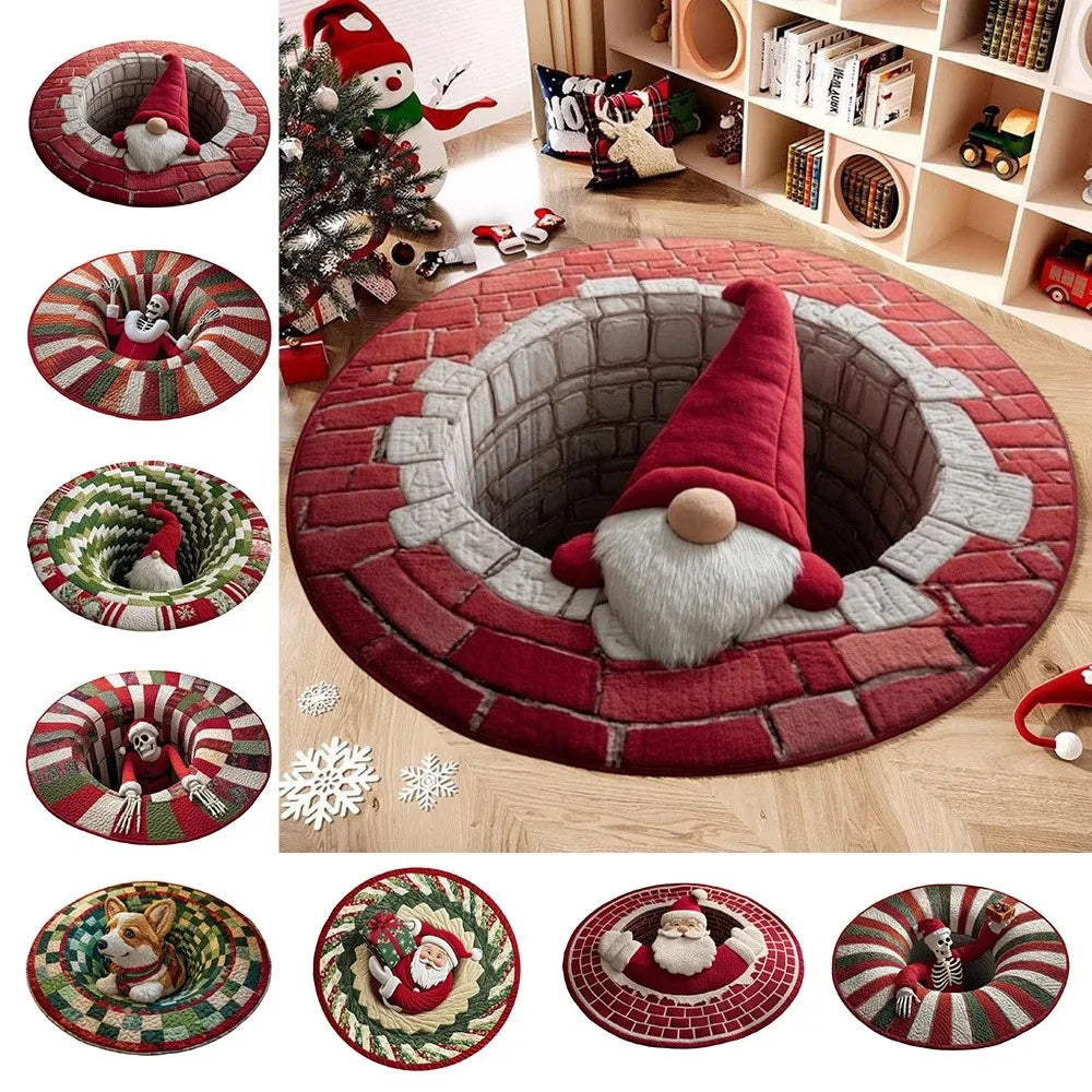 tapis rouge noël décoration père noël squelette motifs festifs maison chambre
