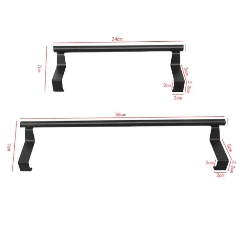 porte serviettes mural noir lisse moderne clips cuisine serviettes blanches salle bain sans perçage
