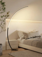 lampe sol moderne aluminium blanc télécommande énergie économique chambre coucher