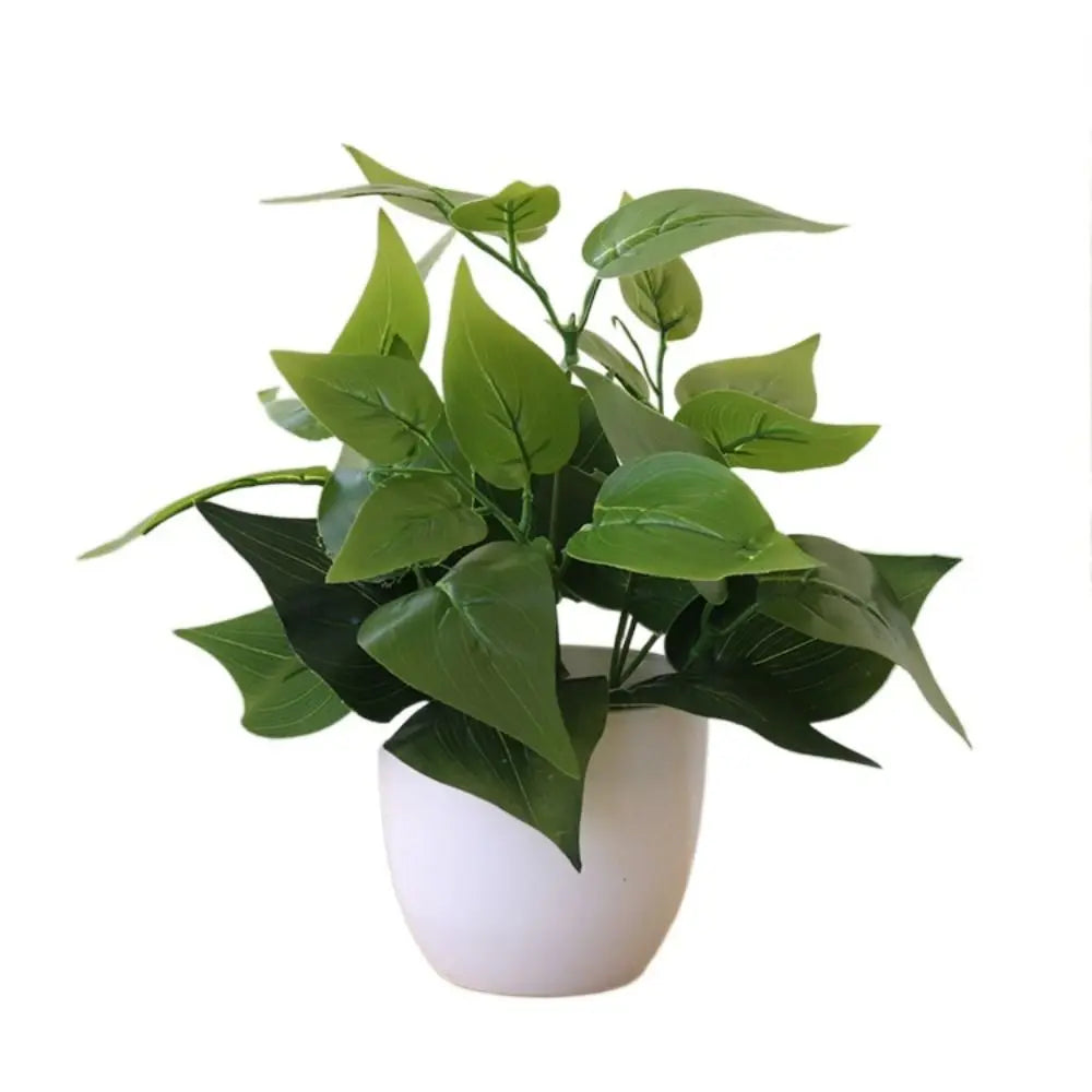 plantes artificielles vertes bonsaï ornement accessoires photo scindapsus pot rotin extérieur moderne
