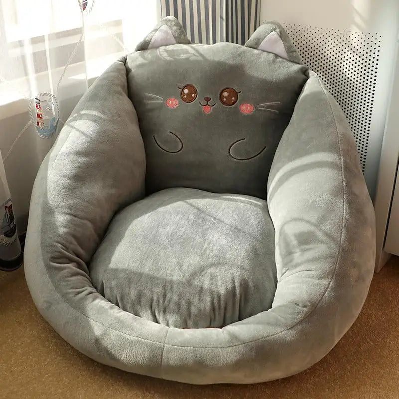 fauteuil enfant dessin animé bleu rose gris orange doux velours motifs animaux 35x45cm 40x55cm