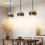 Suspension lumineuse pierre bois texture naturelle moderne salon chambre restaurant