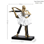statue danseuse résine or blanc robes ballet décoration chambre enfant collection amateur