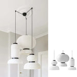 Suspension lumineuse moderne papier blanc rayures horizontales opaques 249 2000 lumens 90 260V