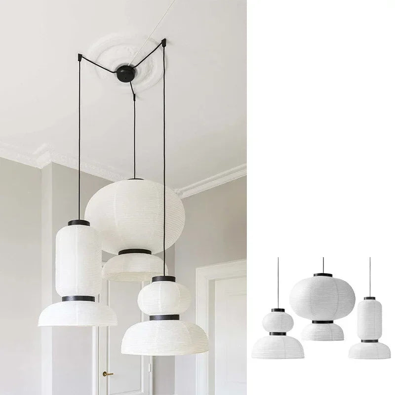 Suspension lumineuse moderne papier blanc rayures horizontales opaques 249 2000 lumens 90 260V